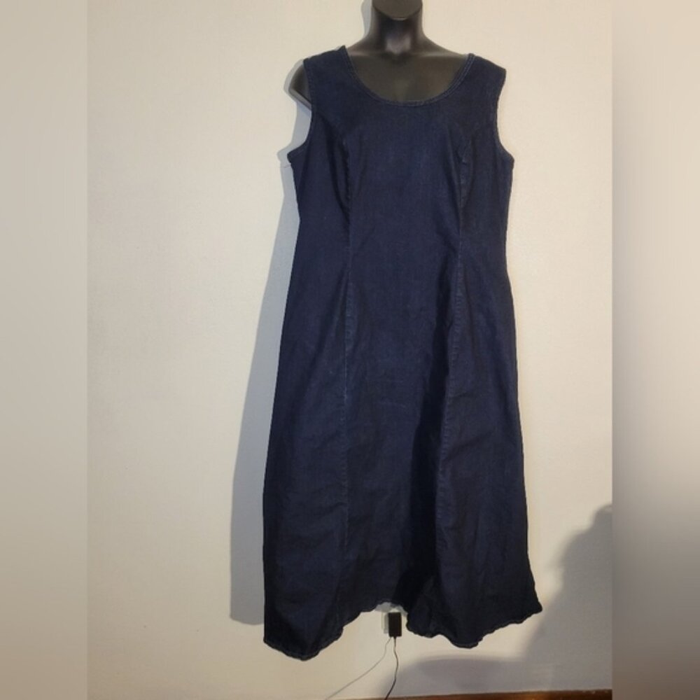 Jessica london size 22 denim sleeveless maxi dress. Tiny flaw